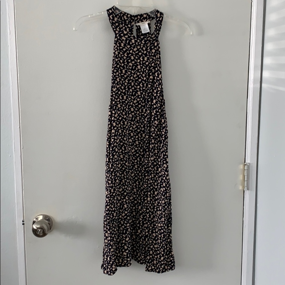 Black and Tan high neck dress with pockets